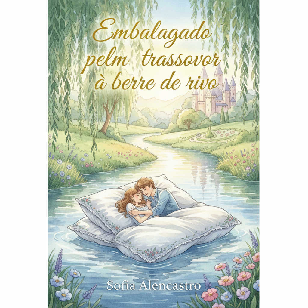 Embalagado pelo travesseiro à beira do rio